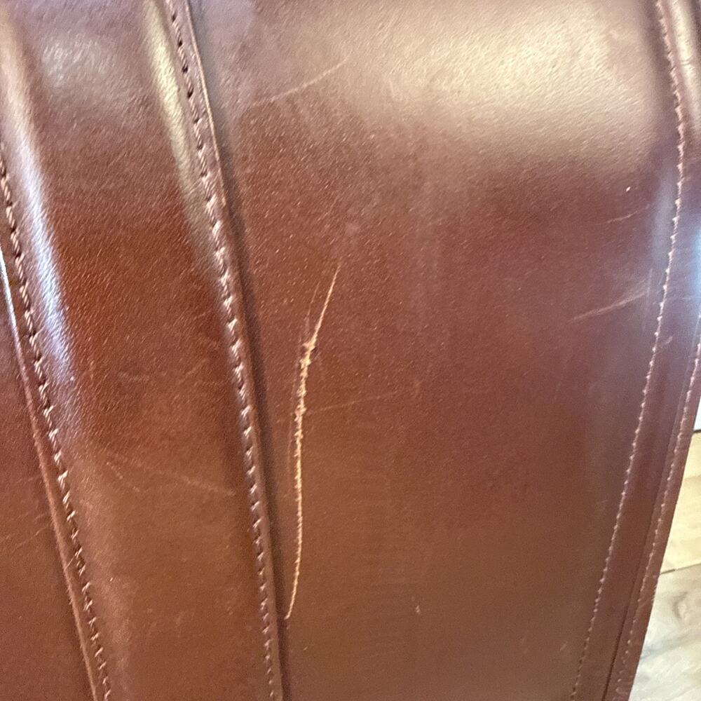 Vintage McKlein Leather Briefcase Travel Bag Brown 18x13x7 Some Scratches - Picture 4 of 16